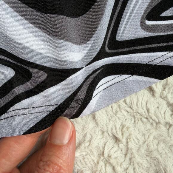 Charlotte Russe vintage Y2K 90s psychedelic op art print midi skirt patterned M - Picture 9 of 15